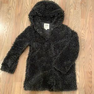 Dylan Charcoal grey faux fur Teddy coat